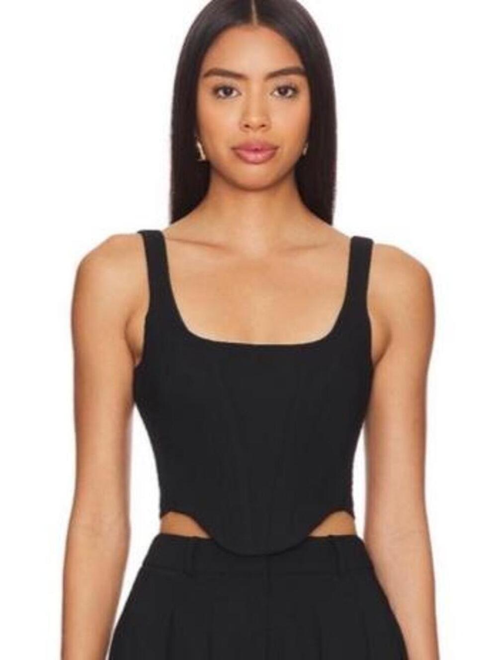 Amanda Uprichard black fisher corset top Size XS.